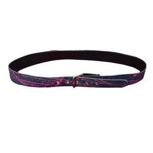 Vintage Denim & Vinyl 90’s/Y2K Paint Splatter Belt 40” Long